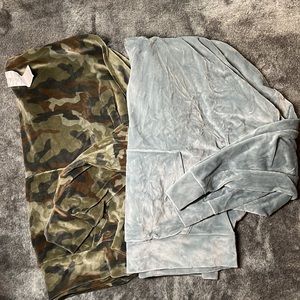 2 American Eagle cropped velour hoodies